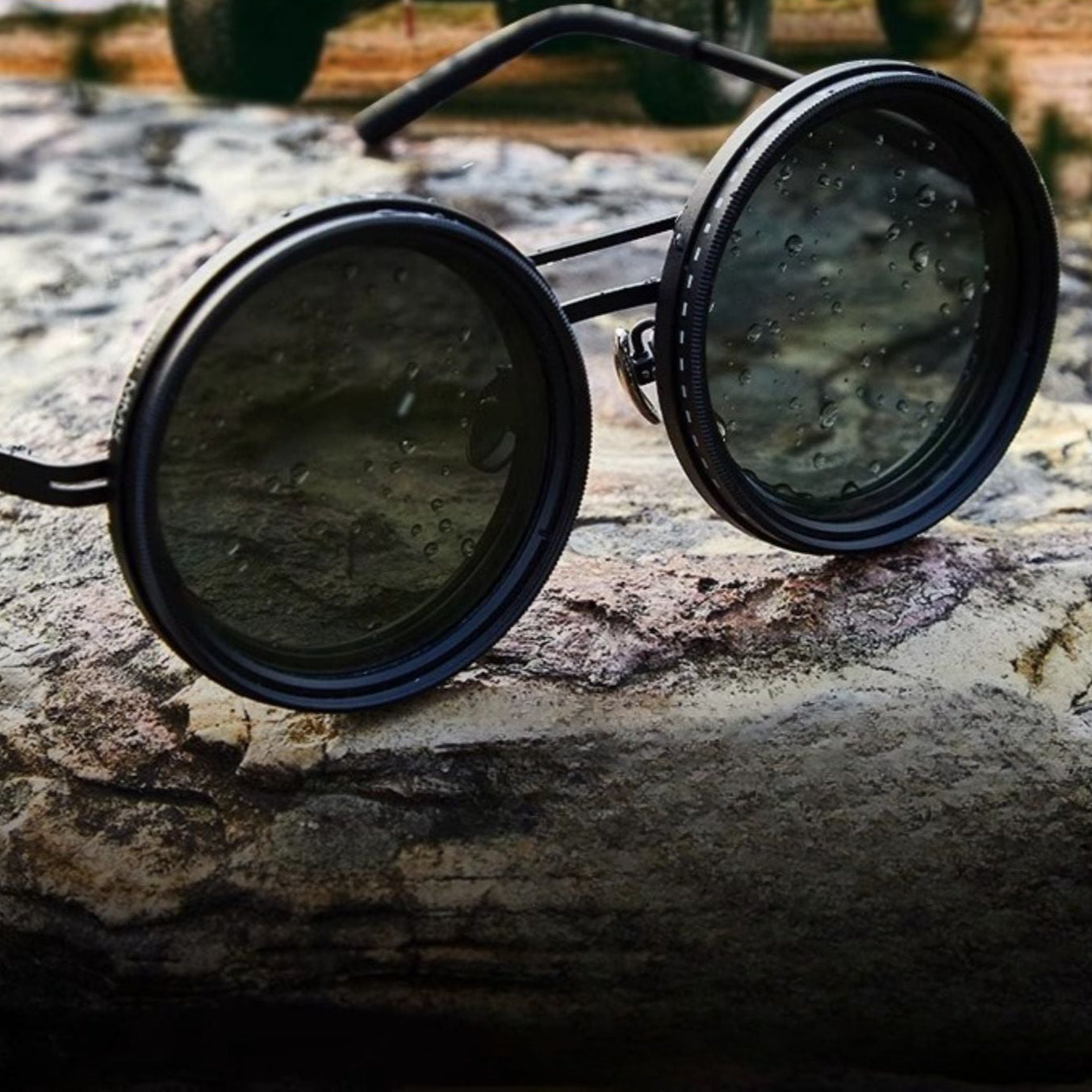 VisionRound Polarized Sunglasses – Unisex Retro Design with Adjustable Light Filter | Bowlift