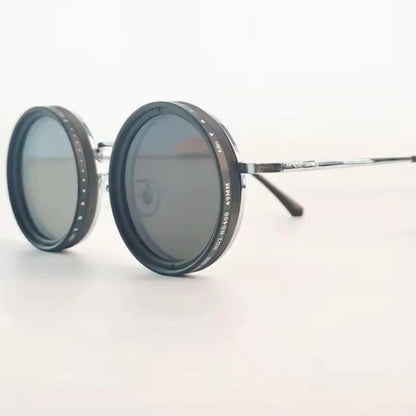 BowLift | VisionRound Polarized Sunglasses – Unisex Retro Design with Adjustable Light Filter