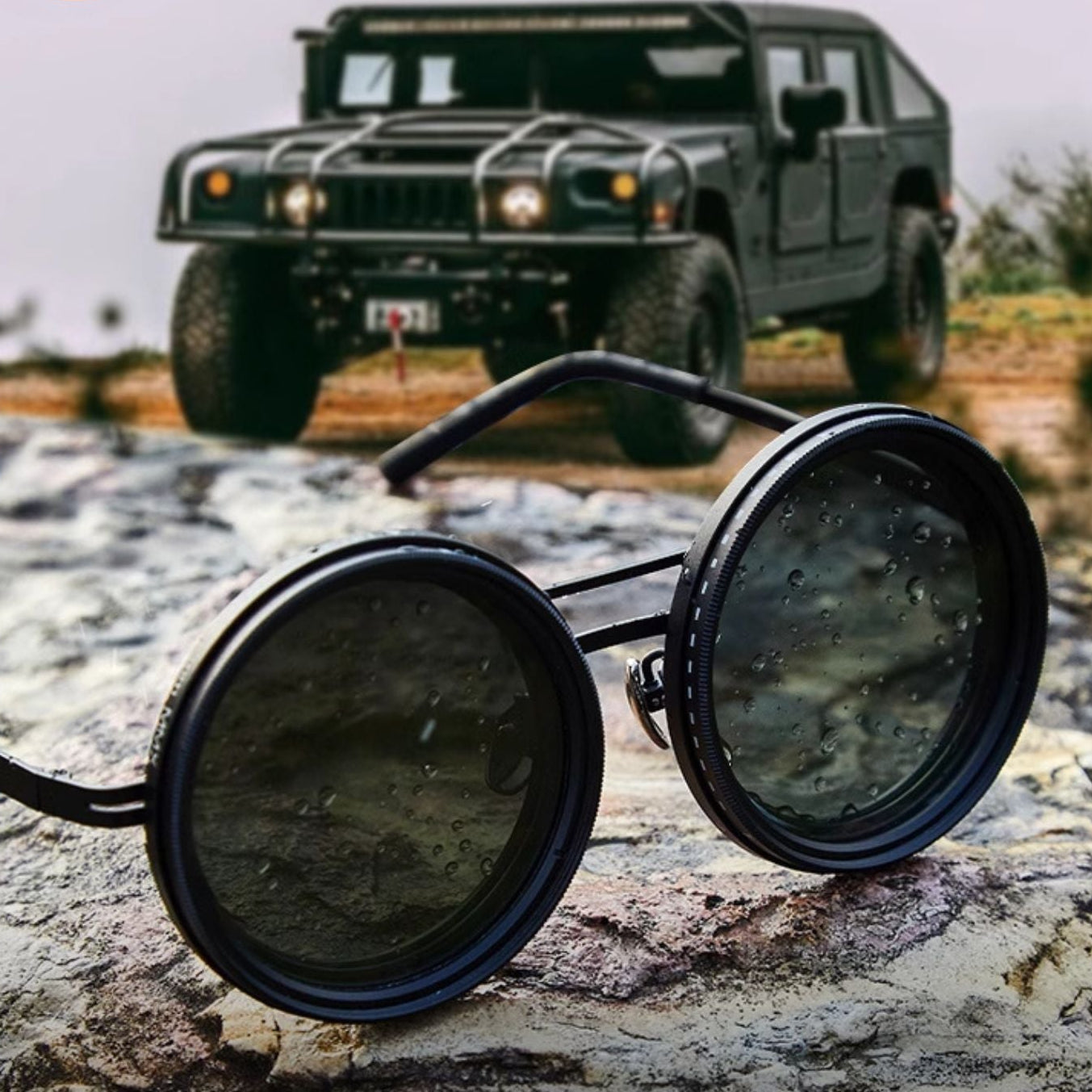 VisionRound Polarized Sunglasses – Unisex Retro Design with Adjustable Light Filter | Bowlift