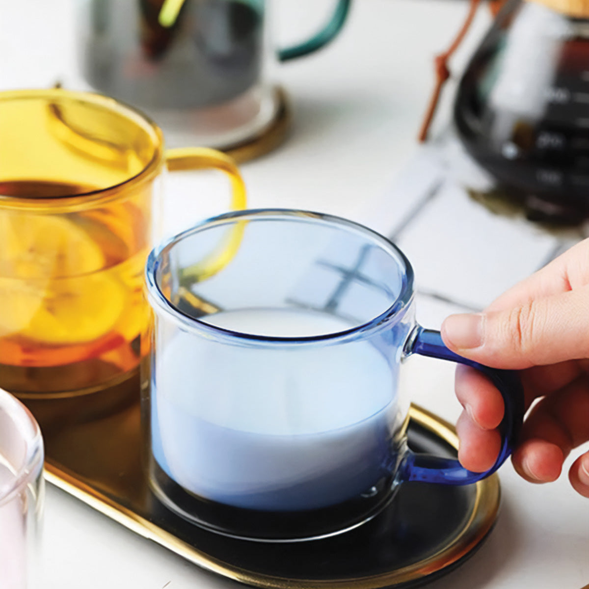 BowLift | DoublyMug | Tinted glass mug for hot beverages