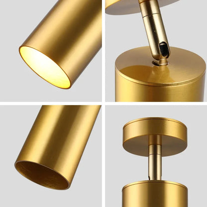 Modern swivel LED ceiling light in Gold – Adjustable lighting for living and working areas | Karnz