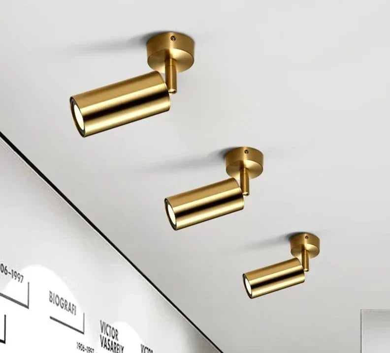 Modern swivel LED ceiling light in Gold – Adjustable lighting for living and working areas | Karnz