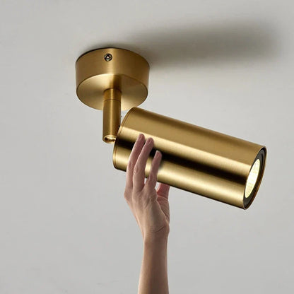 Modern swivel LED ceiling light in Gold – Adjustable lighting for living and working areas | Karnz