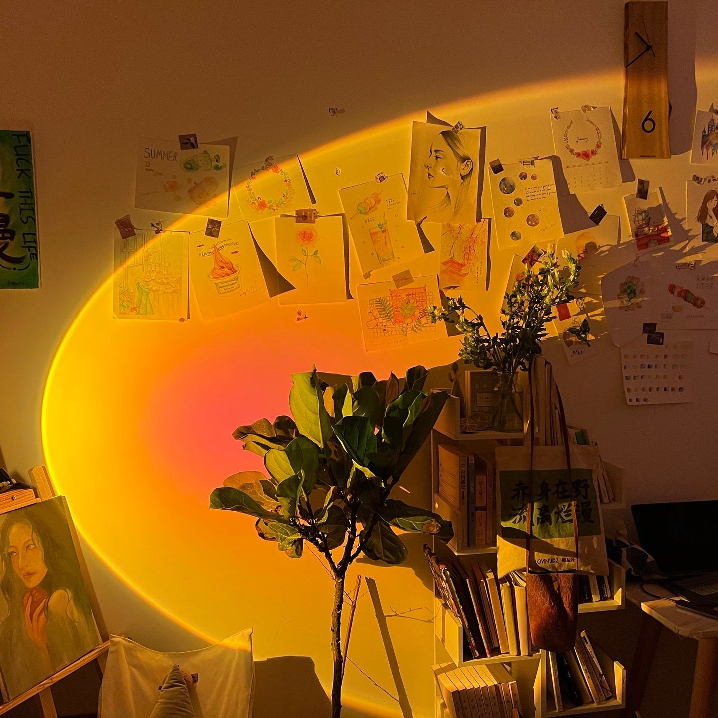Frendorf | LED Color Projector Floor Lamp | Minimalist Halo Light Effect