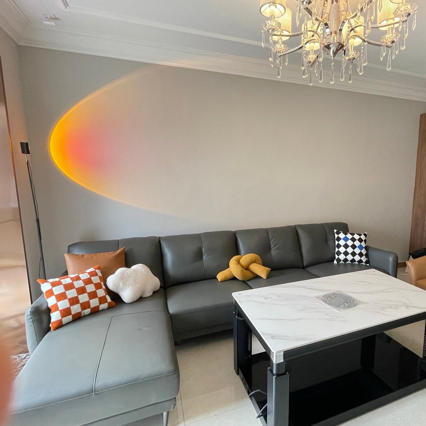 Frendorf | LED Color Projector Floor Lamp | Minimalist Halo Light Effect
