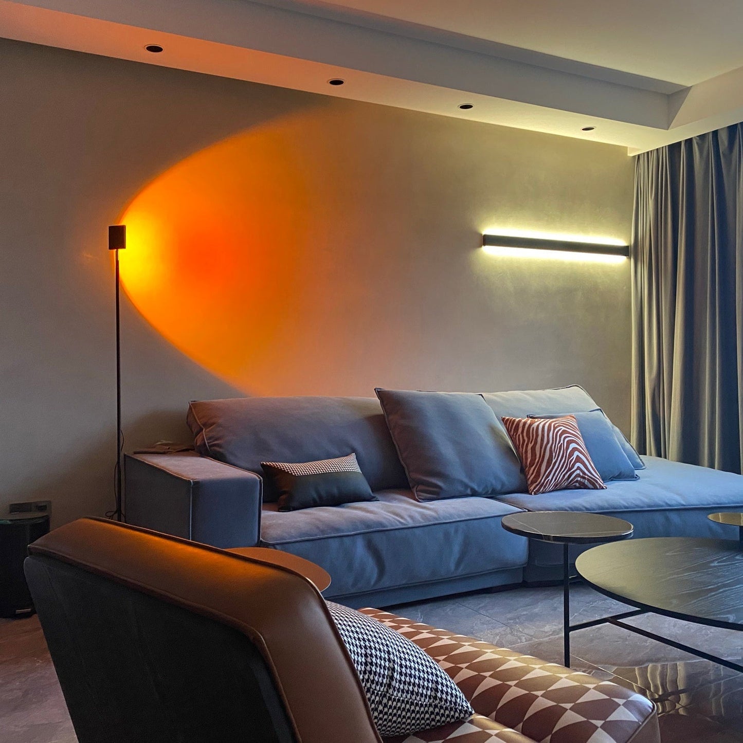 Frendorf | LED Color Projector Floor Lamp | Minimalist Halo Light Effect