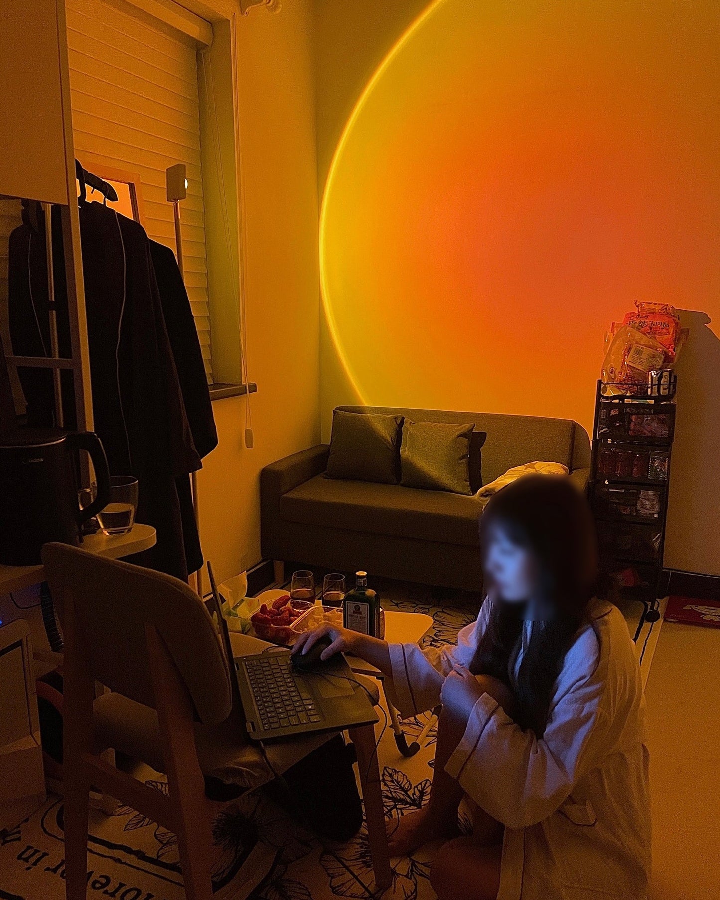 Frendorf | LED Color Projector Floor Lamp | Minimalist Halo Light Effect