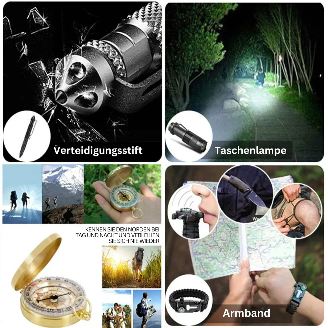 Skanto | 38-in-1 First Aid and Survival Kit with Flashlight and Compass