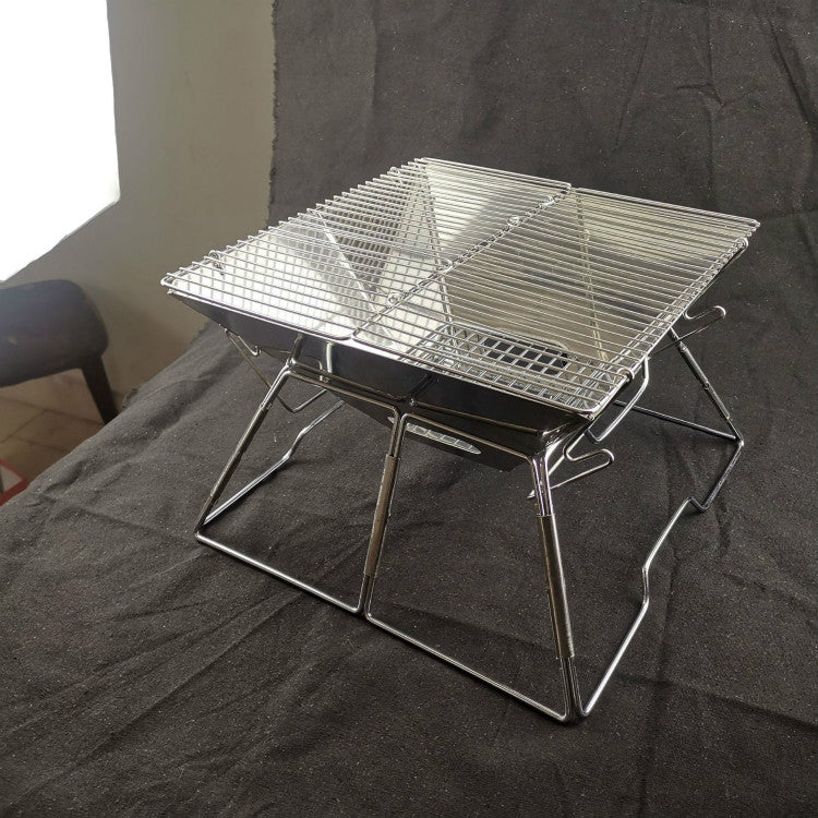 BowLift | Portable Grill Camping Stainless Steel Folding Grill Wood Charcoal Grill