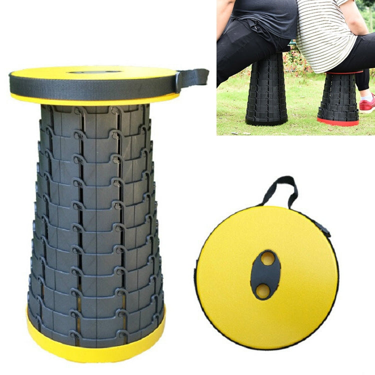 BowLift | Outdoor Portable Collapsible Telescopic Plastic Stool Camping Fishing Garden Stool (Yellow)