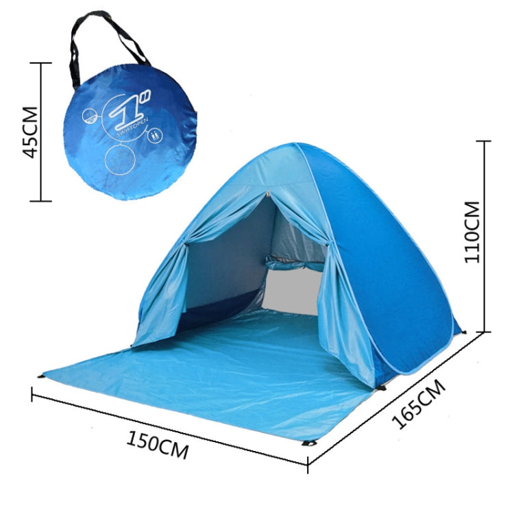 Sandsberg | With Curtain Automatic Instant Pop-Up Tent Portable Beach Tent, Size: 200x165x130cm (Green)