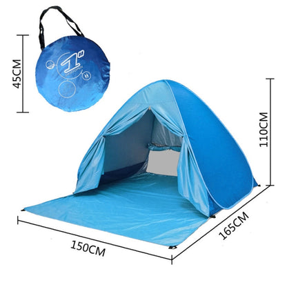 Sandsberg | With Curtain Automatic Instant Pop-Up Tent Portable Beach Tent, Size: 200x165x130cm (Green)