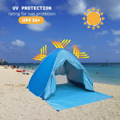 Sandsberg | With Curtain Automatic Instant Pop-Up Tent Portable Beach Tent, Size: 200x165x130cm (Green)