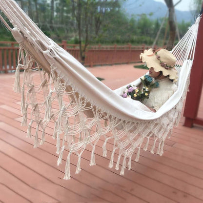 BowLift | Quast Hammock Double Canvas Hammock Outdoor Indoor Photography Props, Specification: 200x150cm White