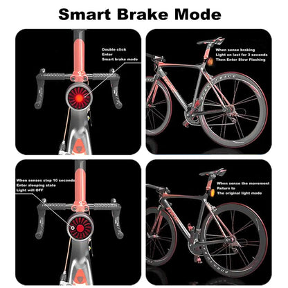 Brehn | Bicycle Smart Sensor Brake Light USB Taillight Warning Light (Titanium)