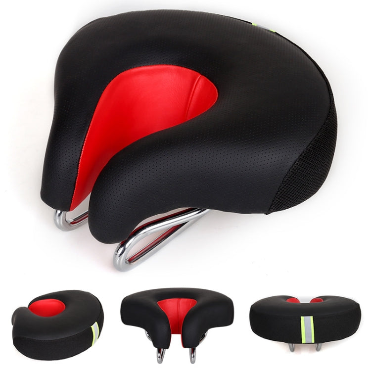 Skanto | Noseless Bike Seat Mountain Bike Thick Soft Padding (Red)