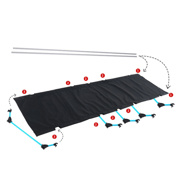 CLS Outdoor Lightweight Folding Camping Cot, Simple Leisure Bed (Black)