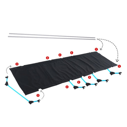 CLS Outdoor Lightweight Folding Camping Cot, Simple Leisure Bed (Black)