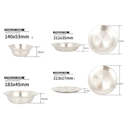 Skanto | 16 PCS / Set Skanto Outdoor Stainless Steel Cutlery Portable Camping Dinner Bowl Plate Set
