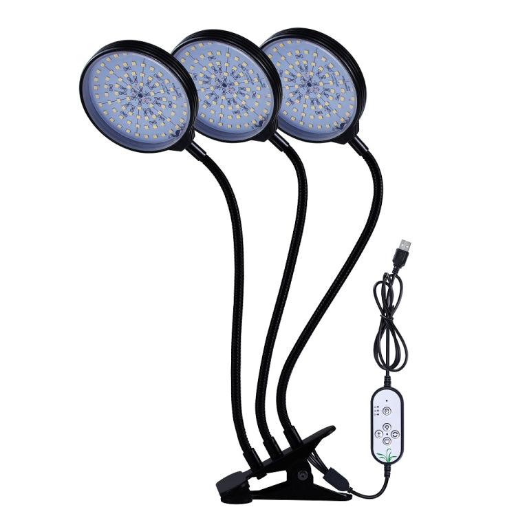 Skanto Skanto | LED Grow Light USB Remote Clip Waterproof Full Spectrum Natural White Seedling Light, Power: 45W Three Heads