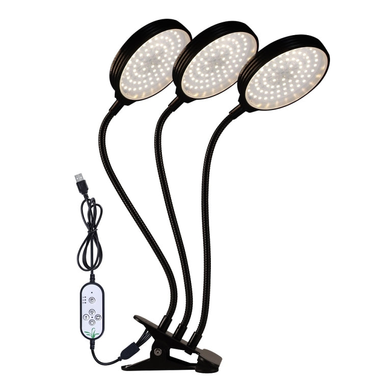 Skanto Skanto | LED Grow Light USB Remote Clip Waterproof Full Spectrum Natural White Seedling Light, Power: 45W Three Heads