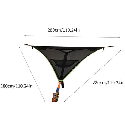 2.8 m Family Outdoor Portable Air Tent Multi-person Camping Triangle Hammock (Black)