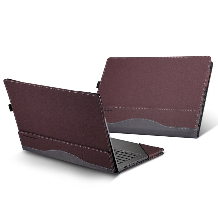 Leather Case with Stand for Samsung Galaxy Book Pro 360 15.6-inch Laptop (Wine Red)