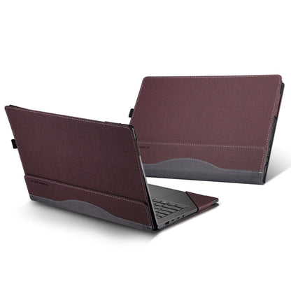 Leather Case with Stand for Samsung Galaxy Book Pro 360 15.6-inch Laptop (Wine Red)