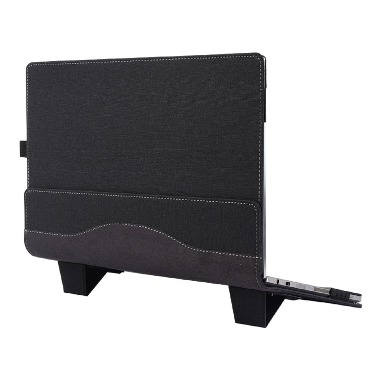 BowLift | For Samsung Galaxy Book 4 360 15.6 Inch Leather Laptop Anti-Fall Protective Case with Stand (Black)