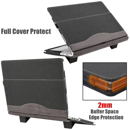Leather Case with Stand for Samsung Galaxy Book Pro 360 15.6-inch Laptop (Wine Red)
