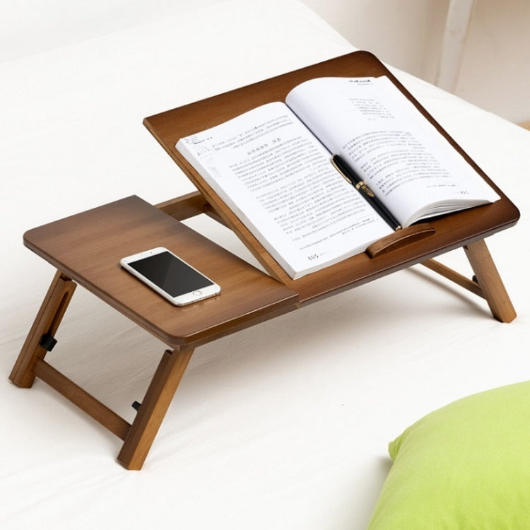 Skanto | 741ZDDNZ Foldable Bed Use Height-Adjustable Laptop Table Dorm Study Desk, Specification: Classic Tea Color 64cm Bamboo Thickness