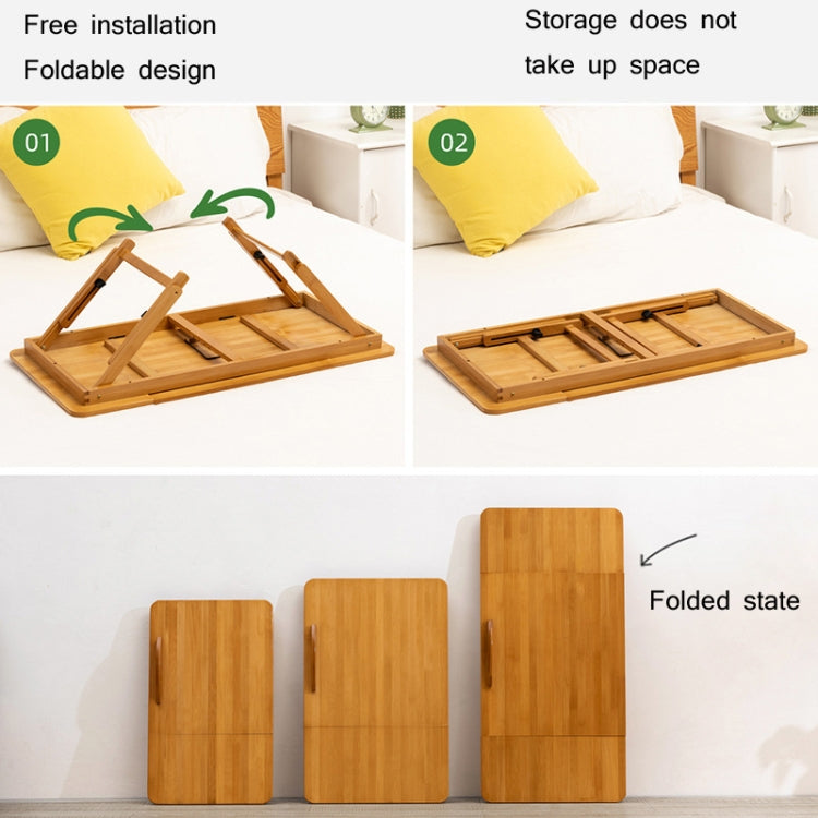 Skanto | 741ZDDNZ Foldable Bed Use Height-Adjustable Laptop Table Dorm Study Desk, Specification: Classic Tea Color 64cm Bamboo Thickness