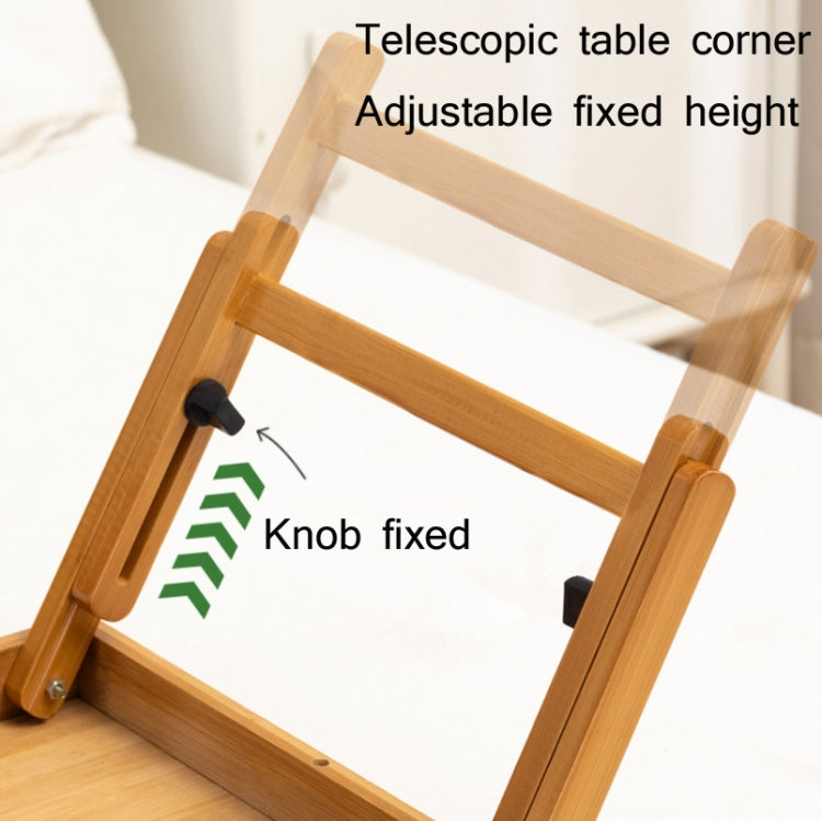 Skanto | 741ZDDNZ Foldable Bed Use Height-Adjustable Laptop Table Dorm Study Desk, Specification: Classic Tea Color 64cm Bamboo Thickness