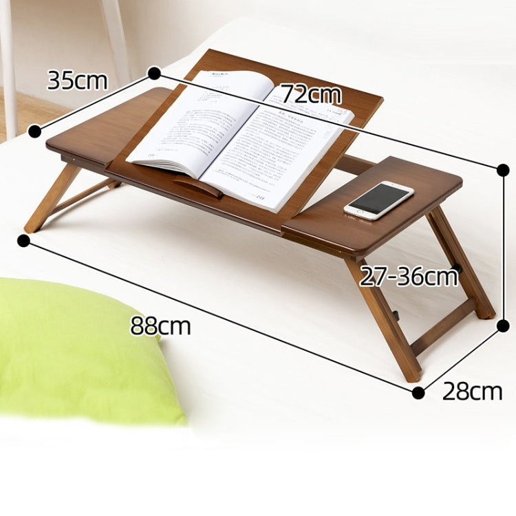 Skanto Skanto | 741ZDDNZ Foldable Height-Adjustable Laptop Desk Dorm Study Table, Specification: Classic Tea Color 88cm Thick Bamboo