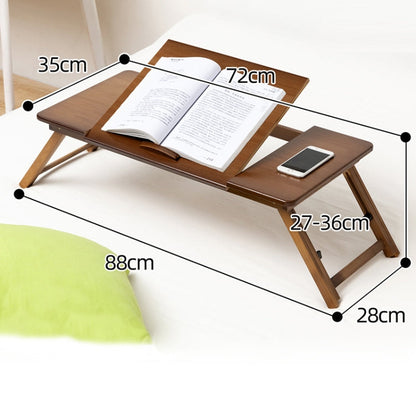 Skanto Skanto | 741ZDDNZ Foldable Height-Adjustable Laptop Desk Dorm Study Table, Specification: Classic Tea Color 88cm Thick Bamboo