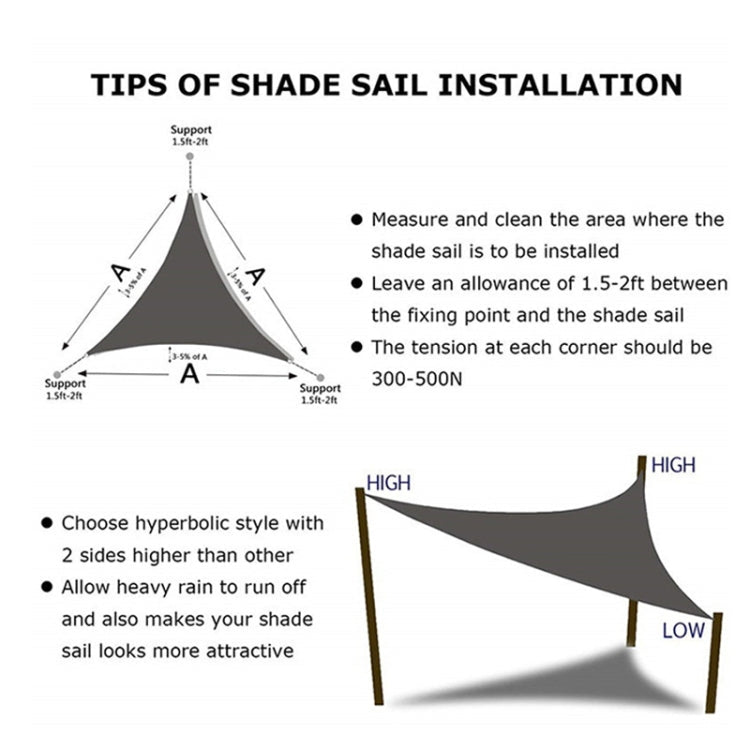Skanto | Triangular Outdoor Garden Sun Sail Waterproof UV Resistant, Size: 3m x 4m x 5m (Beige)