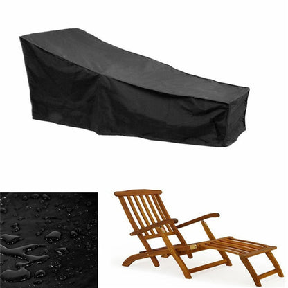 Skanto | Outdoor Beach Chair Dustproof and Waterproof Protective Cover for Rocking Chair, Size: 210x75x80cm (Black+ Silver)