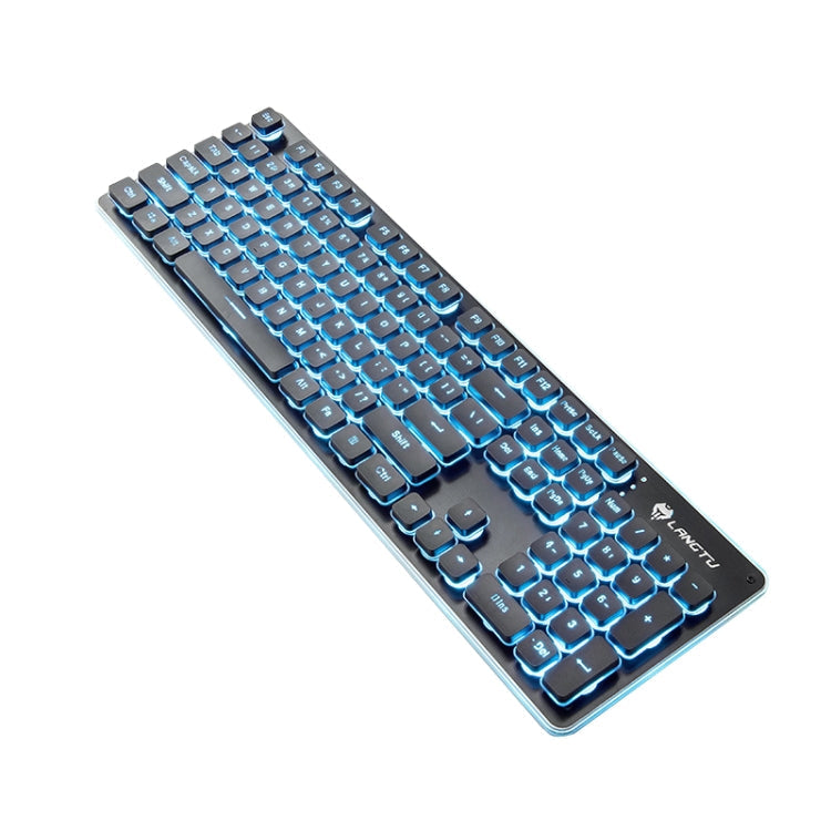 Skanto | LANGTU L1 104 Key USB Home Office Film Backlit Wired Keyboard, Cable Length: 1,6 m (Ice Blue Light Black)