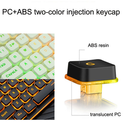 Skanto | LANGTU L1 104 Key USB Home Office Film Backlit Wired Keyboard, Cable Length: 1,6 m (Ice Blue Light Black)