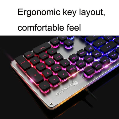 Skanto | LANGTU L1 104 Key USB Home Office Film Backlit Wired Keyboard, Cable Length: 1,6 m (Ice Blue Light Black)