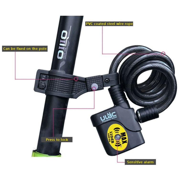 BowLift | ULAC AL-3P Bicycle Alarm Cable Lock Mountain Bike Lock Bicycle Accessories