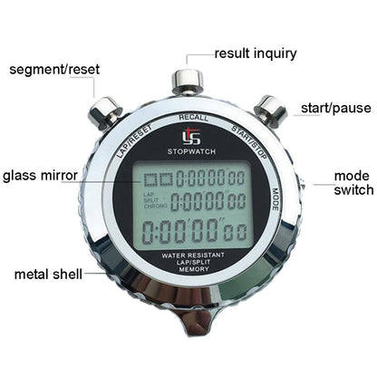 Stopwatch Digital Stainless Steel 3-Line Display | Karnz