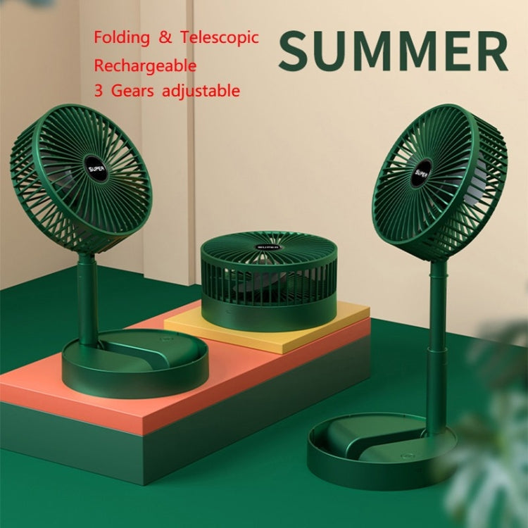 Skanto Portable Folding Fan Retractable Floor Fan, Style: Rechargeable (Green) | Skanto