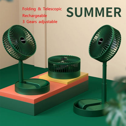 Skanto Portable Folding Fan Retractable Floor Fan, Style: Rechargeable (Green) | Skanto