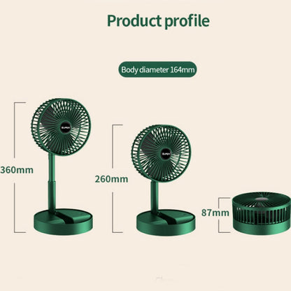 Skanto Portable Folding Fan Retractable Floor Fan, Style: Rechargeable (Green) | Skanto