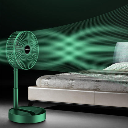 Skanto Portable Folding Fan Retractable Floor Fan, Style: Rechargeable (Green) | Skanto