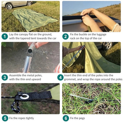 Sandsberg | Outdoor Picnic Camping Tent For The Side Of The Car, Vehicle Rainproof Sunshade Tent 300x200cm (Khaki)