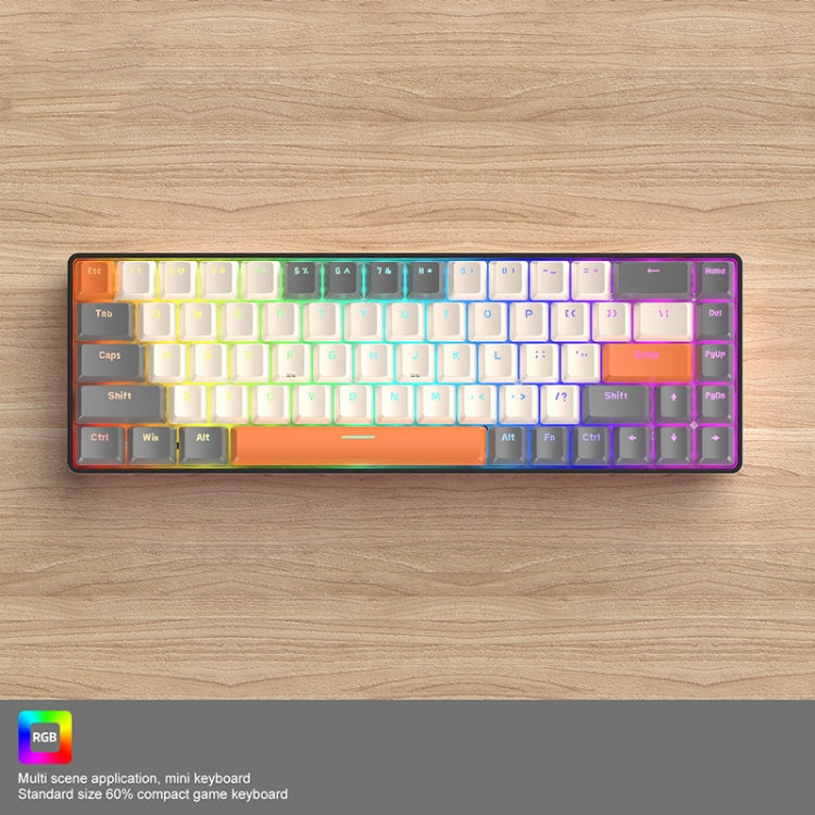 Sandsberg | ZIYOU LANG T8 68 Keys RGB Gaming Mechanical Keyboard, Cable length: 1.5m, Style: Micro Light Version Green Shaft