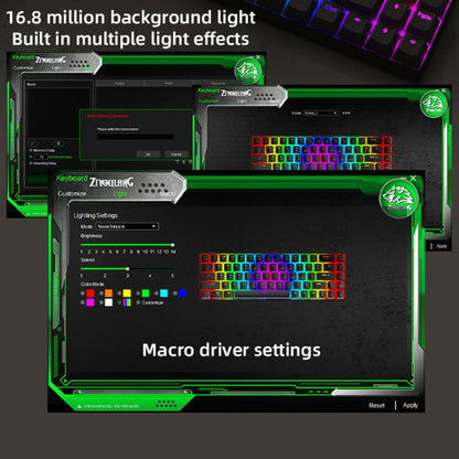 Sandsberg | ZIYOU LANG T8 68 Keys RGB Gaming Mechanical Keyboard, Cable length: 1.5m, Style: Micro Light Version Green Shaft