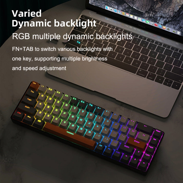 Sandsberg | ZIYOU LANG T8 68 Keys RGB Gaming Mechanical Keyboard, Cable length: 1.5m, Style: Micro Light Version Green Shaft